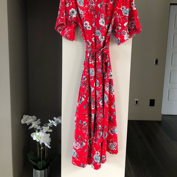 Floral Red High Low Dress - Picture 3 of 5